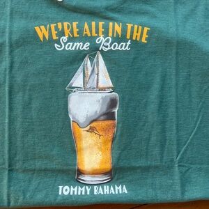 Tommy Bahama Green Graphic Tee We’re Ale In The Same Boat NWT SZ XXL